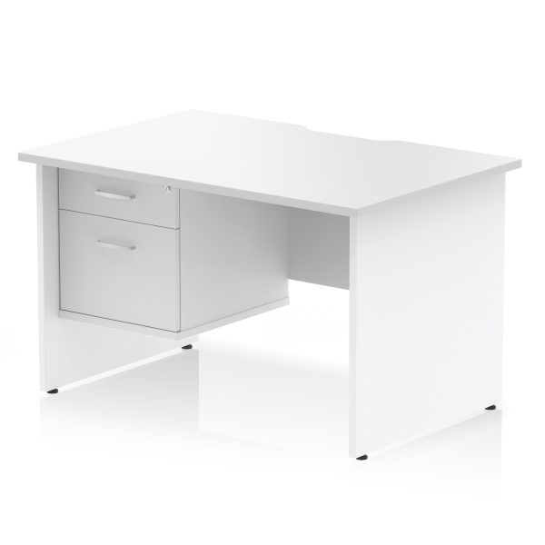 Pulse Scalloped Edge 1200mm Panel End Straight Desk With Single Fixed Pedestal - Image 8