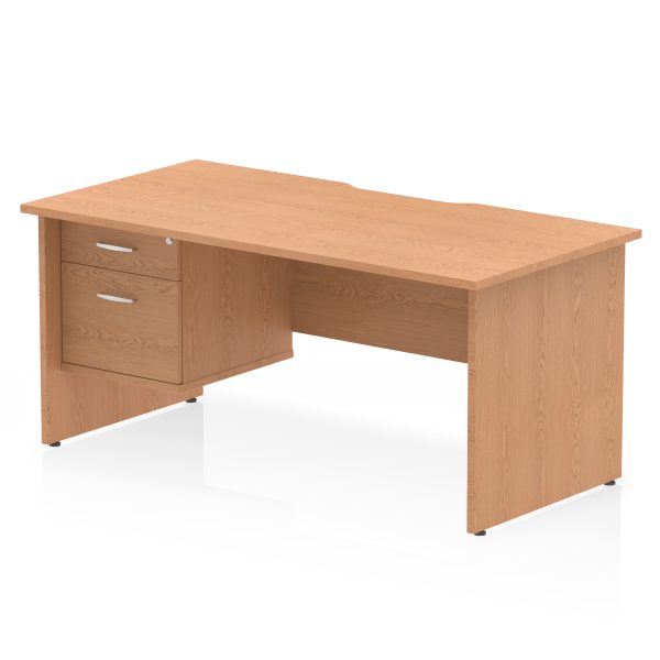 Pulse Scalloped Edge 1600mm Panel End Straight Desk With Single Fixed Pedestal - Image 6
