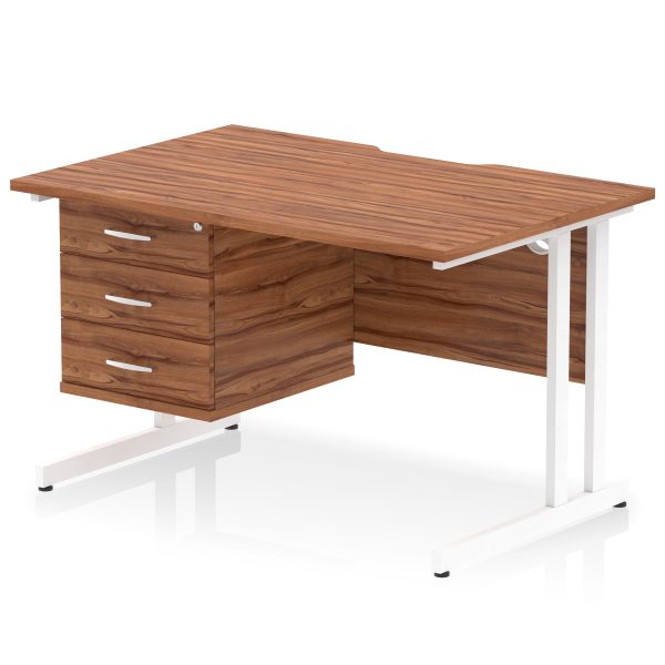 Pulse Scalloped Edge 1200mm Cantilever Straight Desk With Single Fixed Pedestal - Image 35
