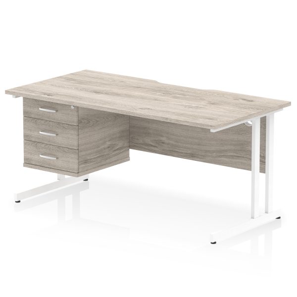 Pulse Scalloped Edge 1600mm Cantilever Straight Desk With Single Fixed Pedestal - Image 26