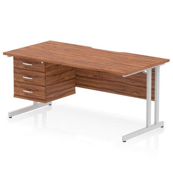 Pulse Scalloped Edge 1600mm Cantilever Straight Desk With Single Fixed Pedestal - Image 34