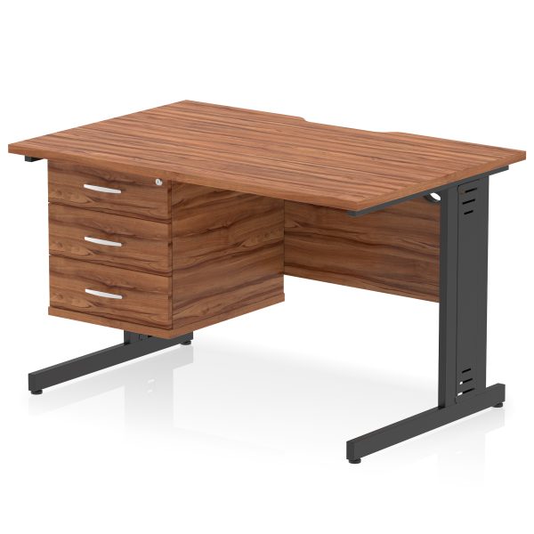 Pulse Scalloped Edge 1200mm Cable Managed Straight Desk With Single Fixed Pedestal - Image 33