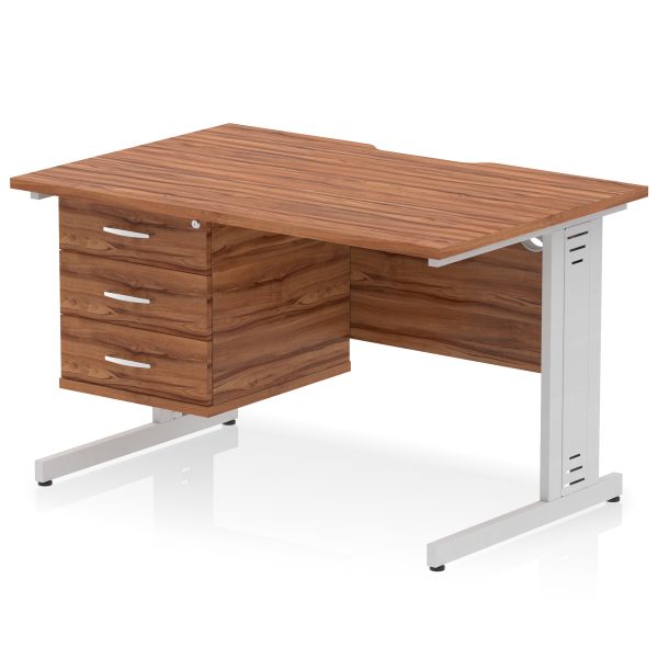 Pulse Scalloped Edge 1200mm Cable Managed Straight Desk With Single Fixed Pedestal - Image 34