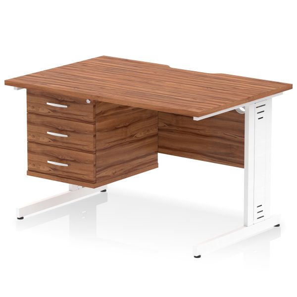 Pulse Scalloped Edge 1200mm Cable Managed Straight Desk With Single Fixed Pedestal - Image 35