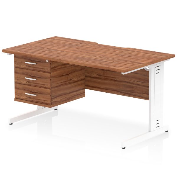 Pulse Scalloped Edge 1400mm Cable Managed Straight Desk With Single Fixed Pedestal - Image 35
