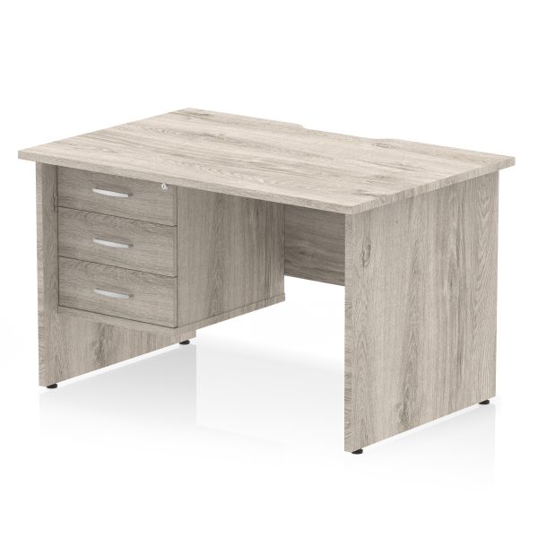 Pulse Scalloped Edge 1200mm Panel End Straight Desk With Single Fixed Pedestal - Image 15