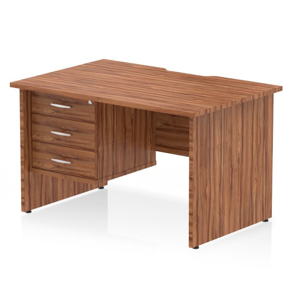 Pulse Scalloped Edge 1200mm Panel End Straight Desk With Single Fixed Pedestal - Image 18