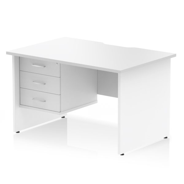 Pulse Scalloped Edge 1200mm Panel End Straight Desk With Single Fixed Pedestal - Image 19