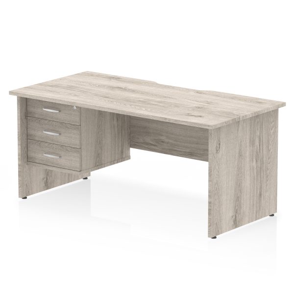 Pulse Scalloped Edge 1600mm Panel End Straight Desk With Single Fixed Pedestal - Image 15
