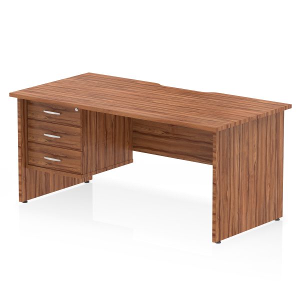Pulse Scalloped Edge 1600mm Panel End Straight Desk With Single Fixed Pedestal - Image 18