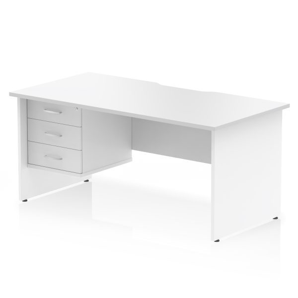 Pulse Scalloped Edge 1600mm Panel End Straight Desk With Single Fixed Pedestal - Image 19