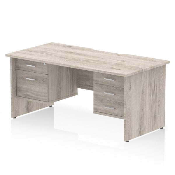 Pulse Scalloped Edge 1600mm Panel End Straight Desk With Two Fixed Pedestal - Image 5