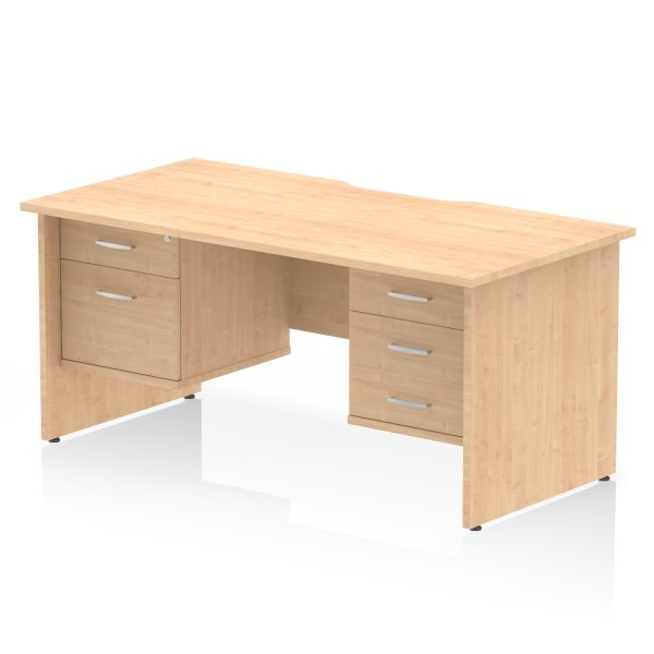 Pulse Scalloped Edge 1600mm Panel End Straight Desk With Two Fixed Pedestal - Image 6