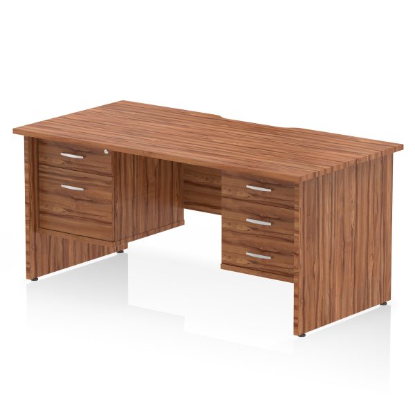 Pulse Scalloped Edge 1600mm Panel End Straight Desk With Two Fixed Pedestal - Image 8