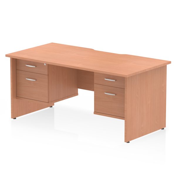 Pulse Scalloped Edge 1600mm Panel End Straight Desk With Two Fixed Pedestal - Image 15