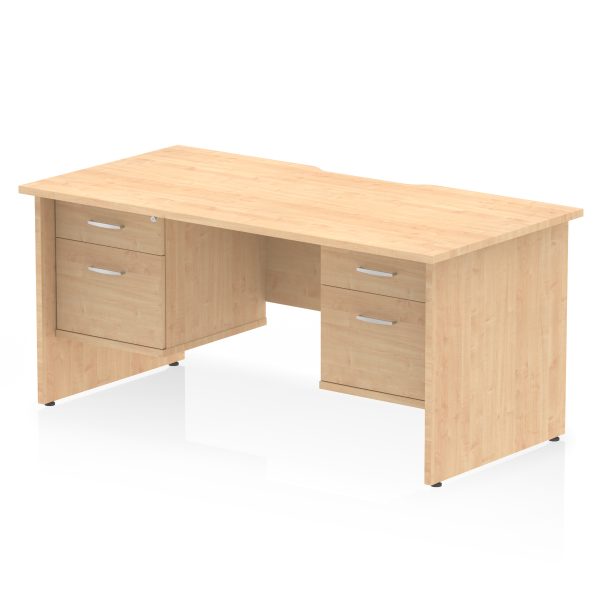 Pulse Scalloped Edge 1600mm Panel End Straight Desk With Two Fixed Pedestal - Image 17
