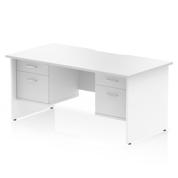 Pulse Scalloped Edge 1600mm Panel End Straight Desk With Two Fixed Pedestal - Image 20