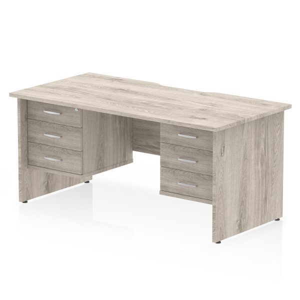 Pulse Scalloped Edge 1600mm Panel End Straight Desk With Two Fixed Pedestal - Image 27