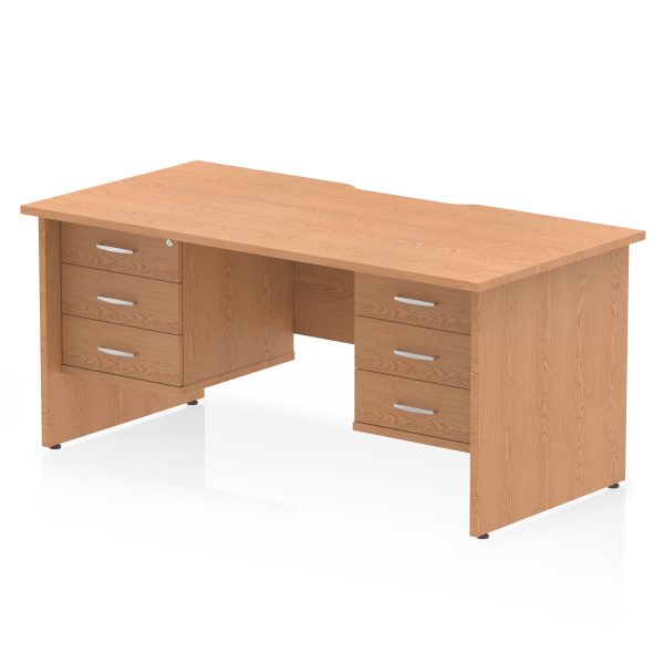 Pulse Scalloped Edge 1600mm Panel End Straight Desk With Two Fixed Pedestal - Image 29