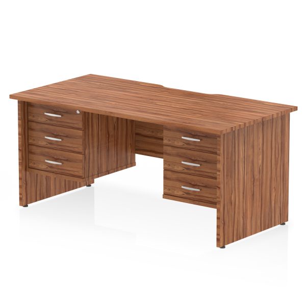 Pulse Scalloped Edge 1600mm Panel End Straight Desk With Two Fixed Pedestal - Image 30