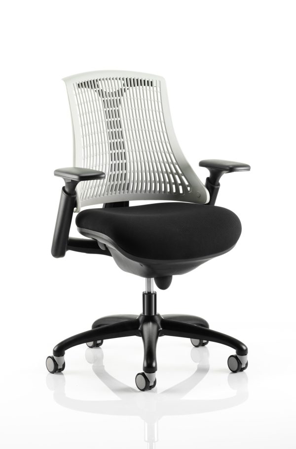 Flex Medium Back Black Frame Task Operator Office Chair with Arms - Image 25