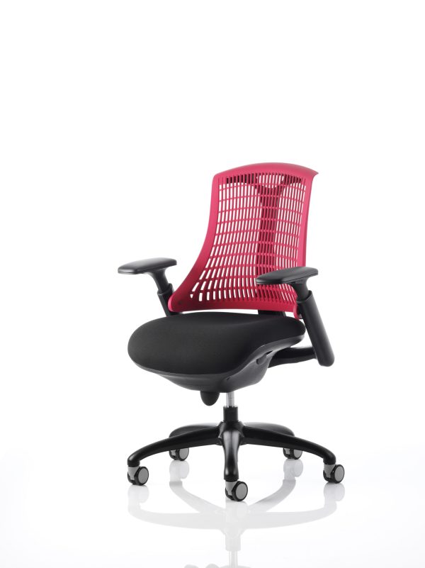Flex Medium Back Black Frame Task Operator Office Chair with Arms - Image 26