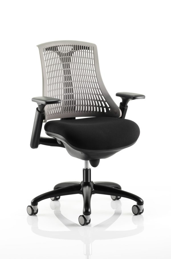 Flex Medium Back Black Frame Task Operator Office Chair with Arms - Image 30