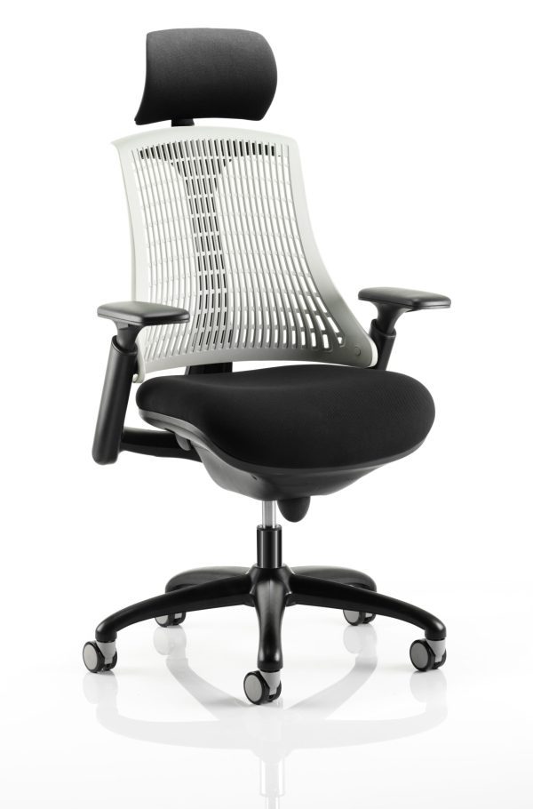 Flex Medium Back Black Frame Task Operator Office Chair with Arms - Image 2