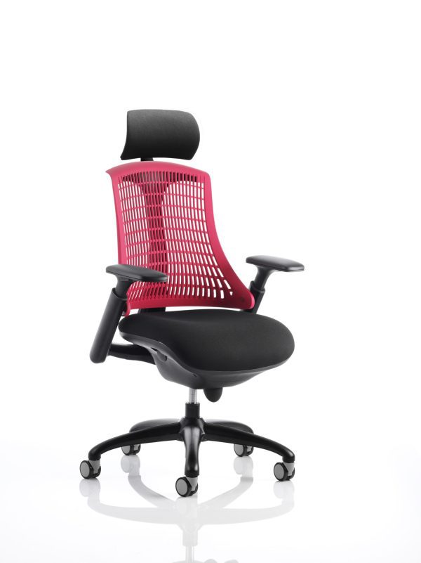 Flex Medium Back Black Frame Task Operator Office Chair with Arms - Image 3