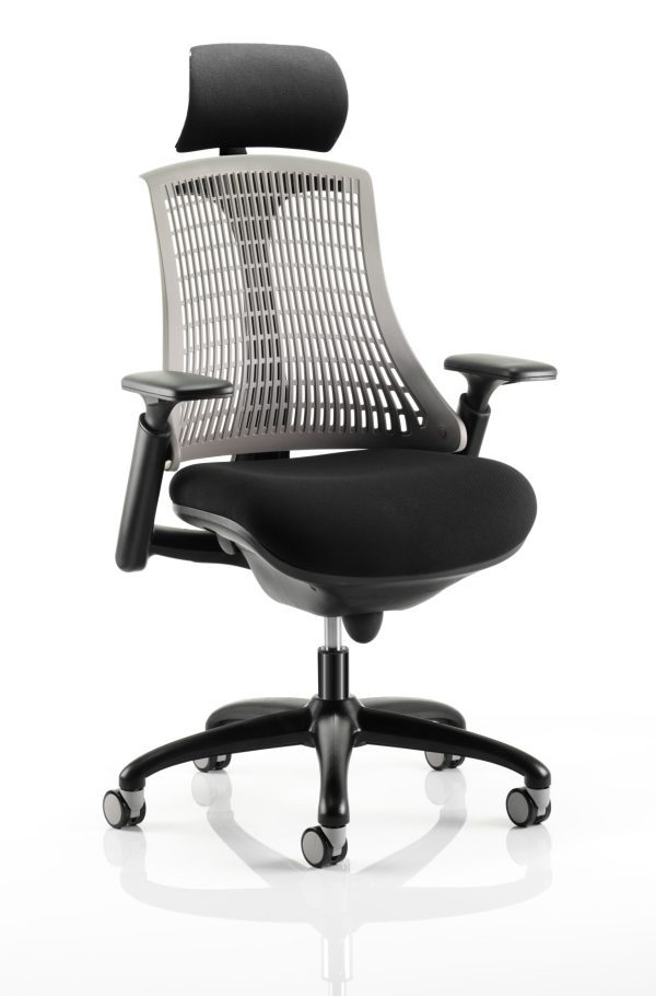 Flex Medium Back Black Frame Task Operator Office Chair with Arms - Image 7