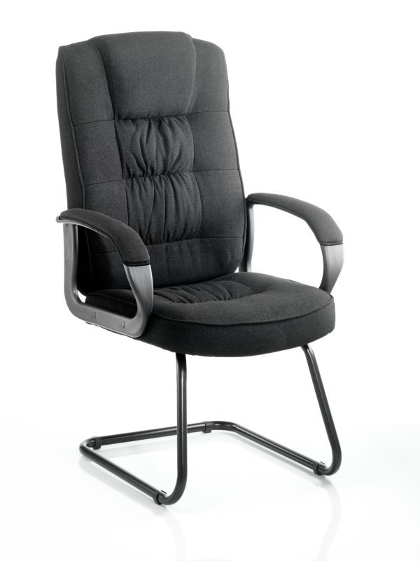 mellow Deluxe High Back Black Cantilever Visitor Chair with Arms - Image 3