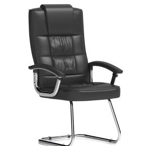 mellow Deluxe High Back Black Cantilever Visitor Chair with Arms