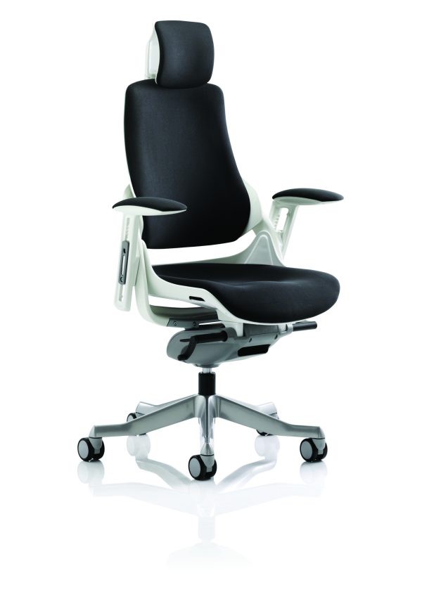 Zure High Back White Shell Executive Office Chair with Arms - Image 5