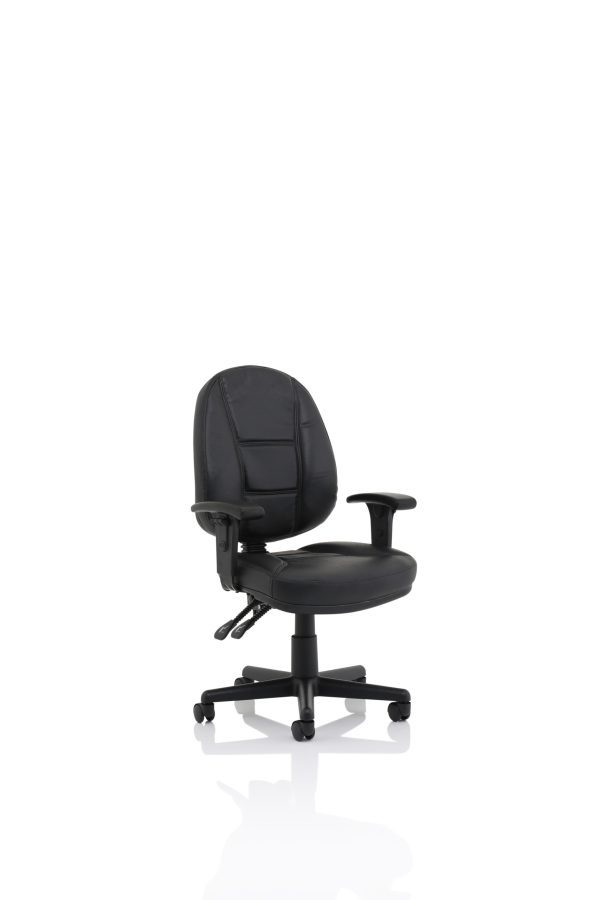 Jackson Medium Back Black Leather Task Operator Office Chair - Image 2