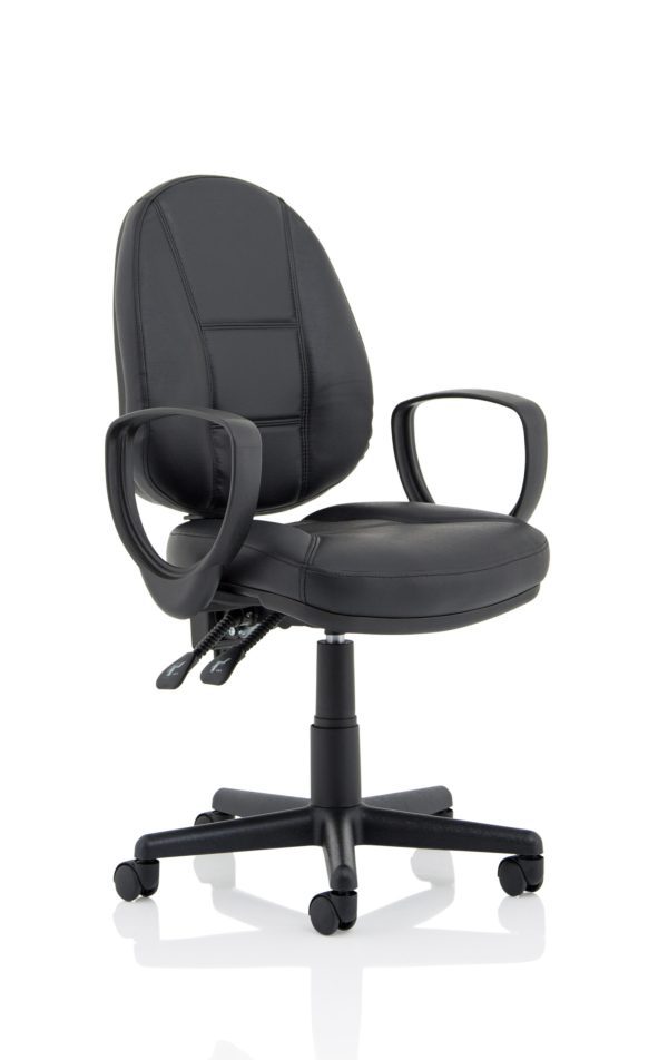 Jackson Medium Back Black Leather Task Operator Office Chair - Image 3