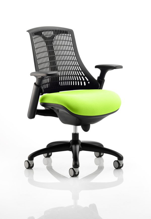 Flex Medium Back Black Frame Task Operator Office Chair with Arms - Image 9