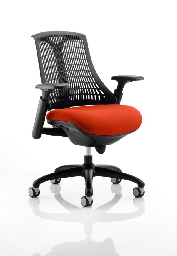Flex Medium Back Black Frame Task Operator Office Chair with Arms - Image 11