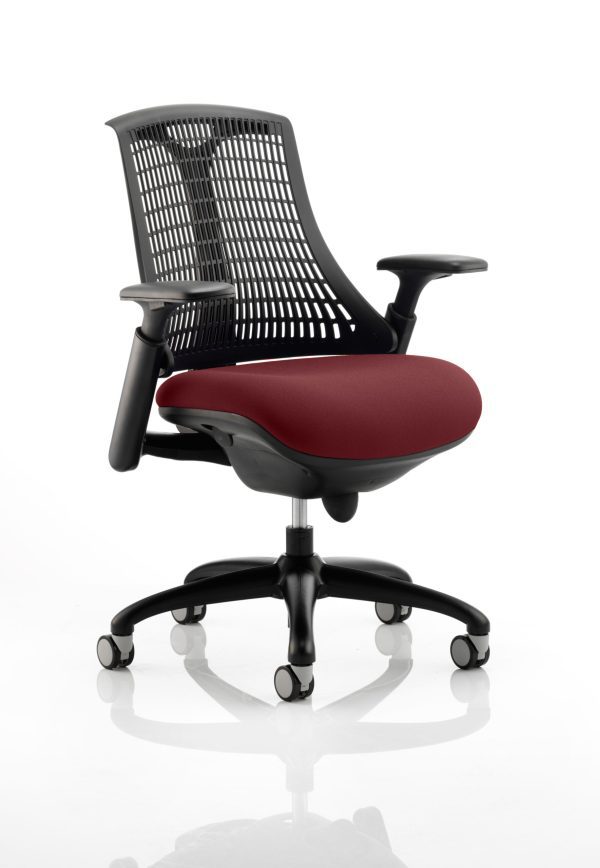 Flex Medium Back Black Frame Task Operator Office Chair with Arms - Image 13