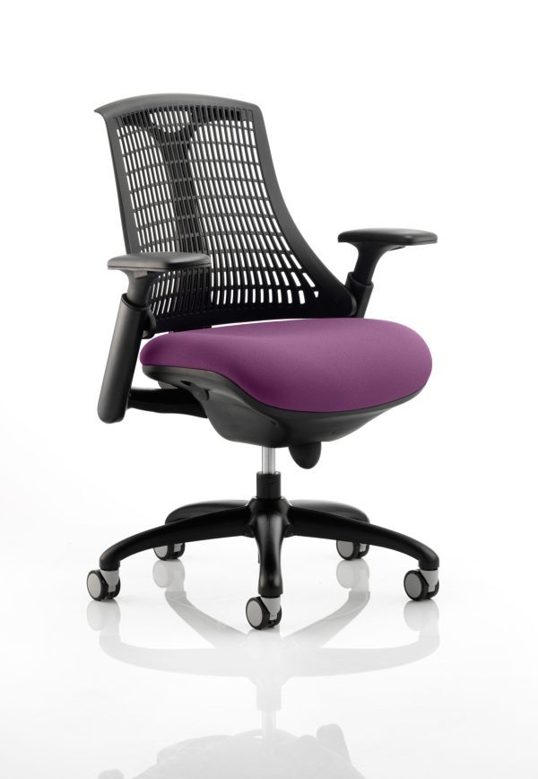 Flex Medium Back Black Frame Task Operator Office Chair with Arms - Image 15