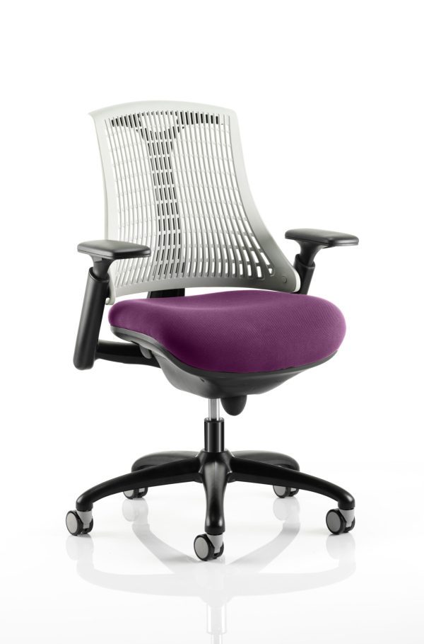 Flex Medium Back Black Frame Task Operator Office Chair with Arms - Image 16