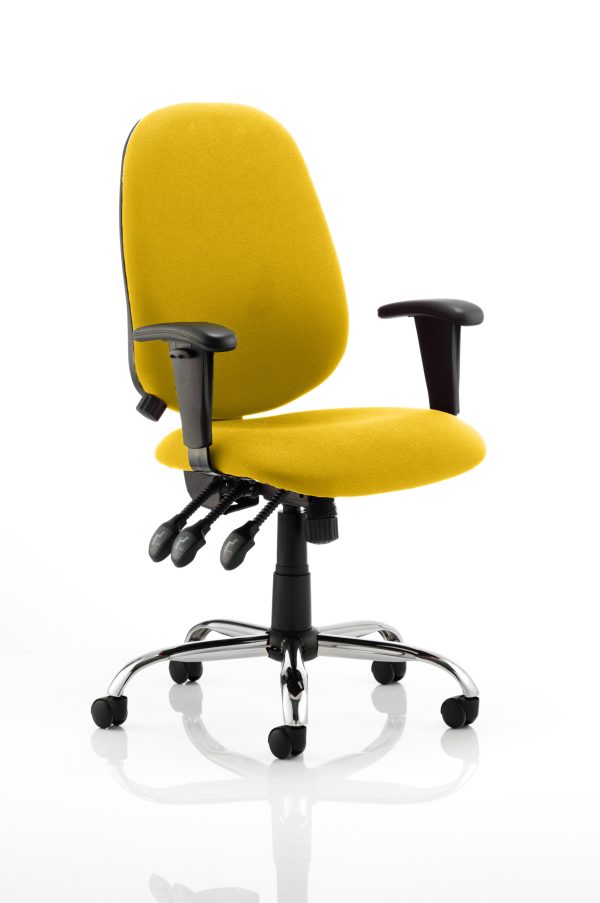 Lisbon Medium Back Task Operator Office Chair with Height Adjustable Arms - Image 7