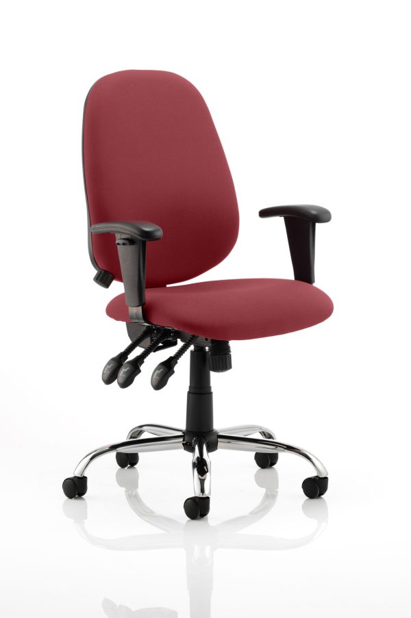 Lisbon Medium Back Task Operator Office Chair with Height Adjustable Arms - Image 8