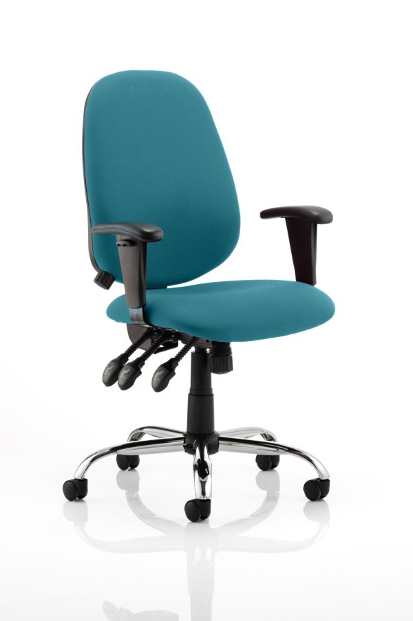 Lisbon Medium Back Task Operator Office Chair with Height Adjustable Arms - Image 9