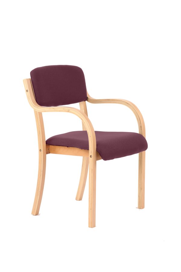 Drift Wooden Frame Visitor Chair with Arms - Image 10