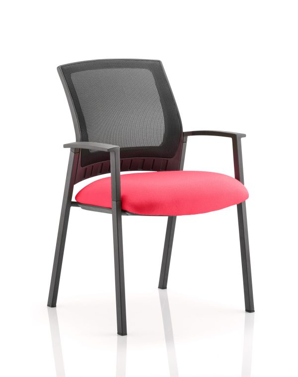 Mel  Medium Mesh Back Stacking Visitor Chair with Arms - Image 2