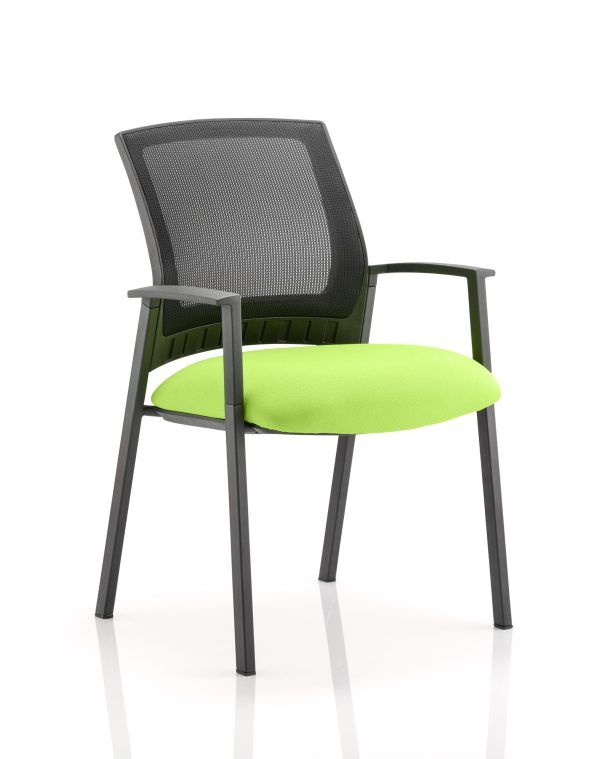 Mel  Medium Mesh Back Stacking Visitor Chair with Arms - Image 3