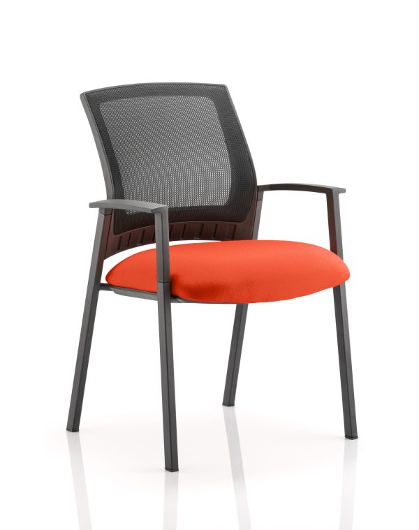 Mel  Medium Mesh Back Stacking Visitor Chair with Arms - Image 5
