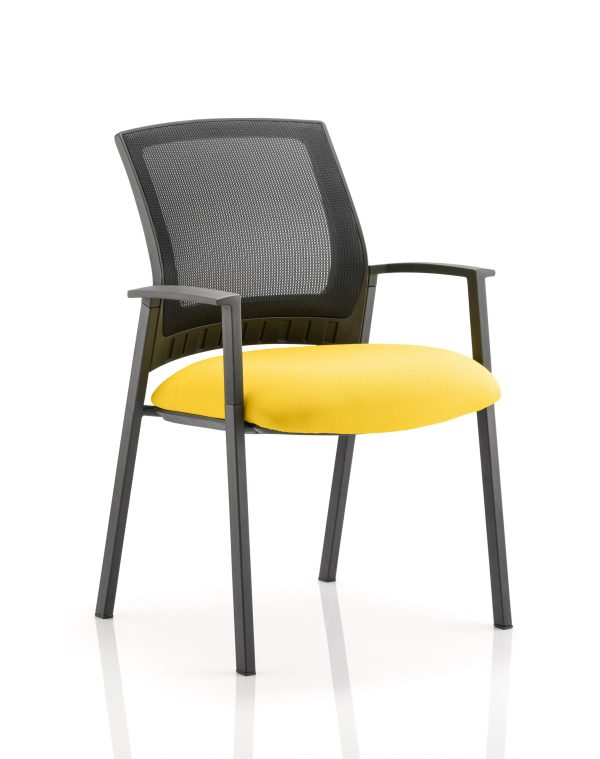 Mel  Medium Mesh Back Stacking Visitor Chair with Arms - Image 6