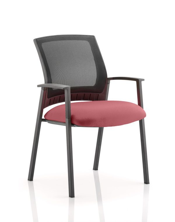 Mel  Medium Mesh Back Stacking Visitor Chair with Arms - Image 7