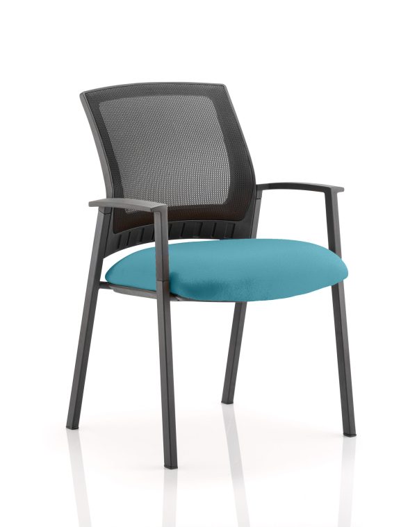 Mel  Medium Mesh Back Stacking Visitor Chair with Arms - Image 8